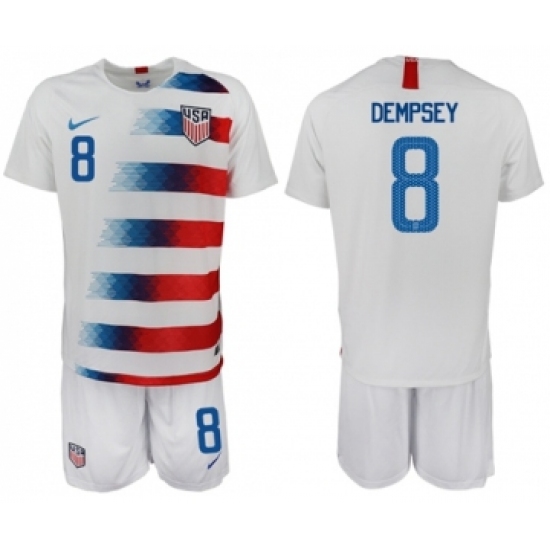 USA 8 Dempsey Home Soccer Country Jersey