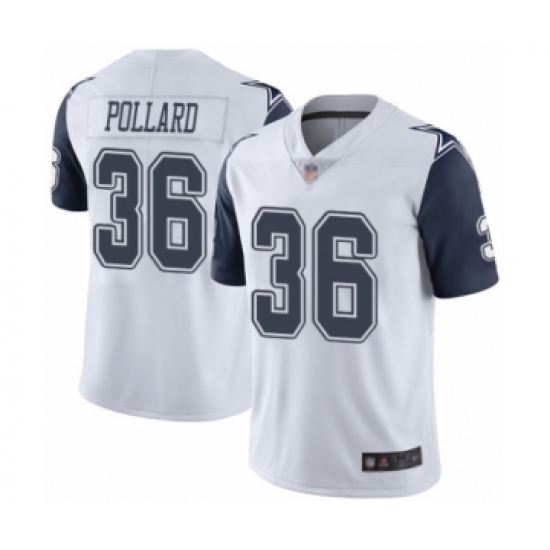 Youth Dallas Cowboys 36 Tony Pollard Limited White Rush Vapor Untouchable Football Jersey