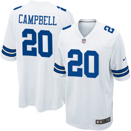 Men's Nike Dallas Cowboys 20 Ibraheim Campbell Game White NFL Jersey