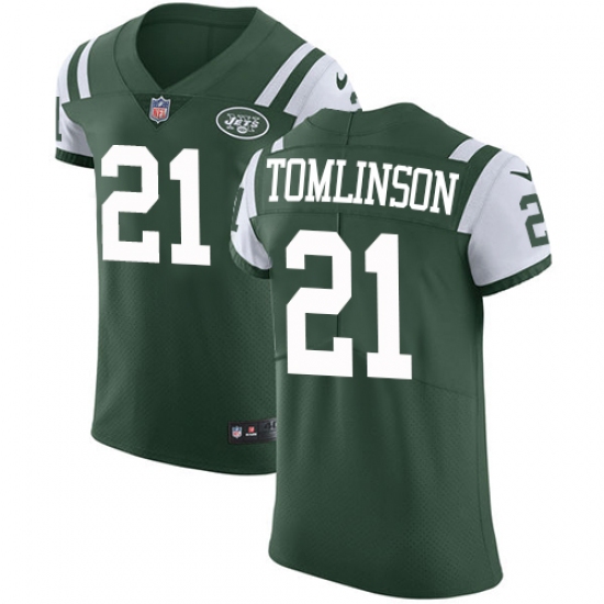 Men's Nike New York Jets 21 LaDainian Tomlinson Elite Green Team Color NFL Jersey