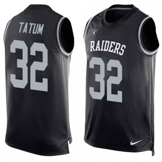 Men's Nike Oakland Raiders 32 Marcus Allen Limited Black Player Name & Number Tank Top NFL Jersey