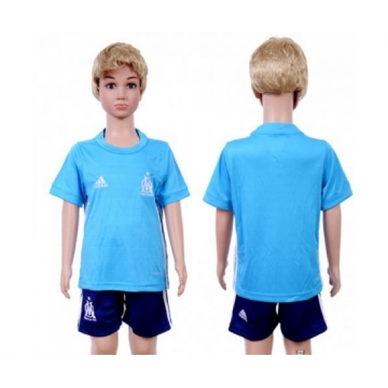 Marseille Blank Away Kid Soccer Club Jersey