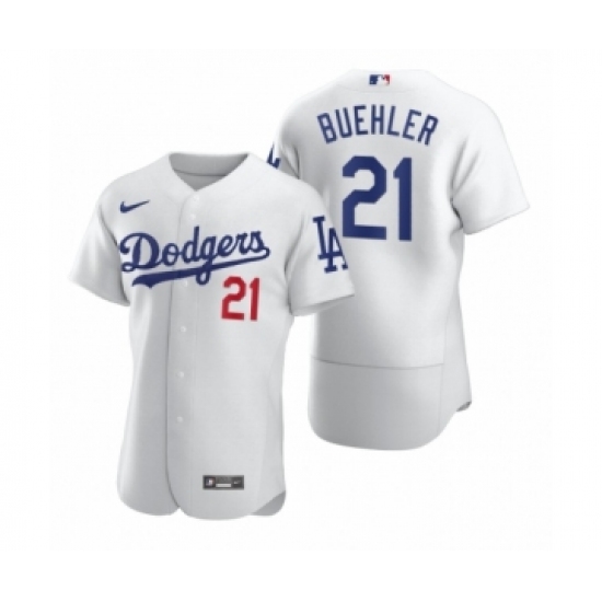 Men's Los Angeles Dodgers 21 Walker Buehler Nike White 2020 Authentic Jersey