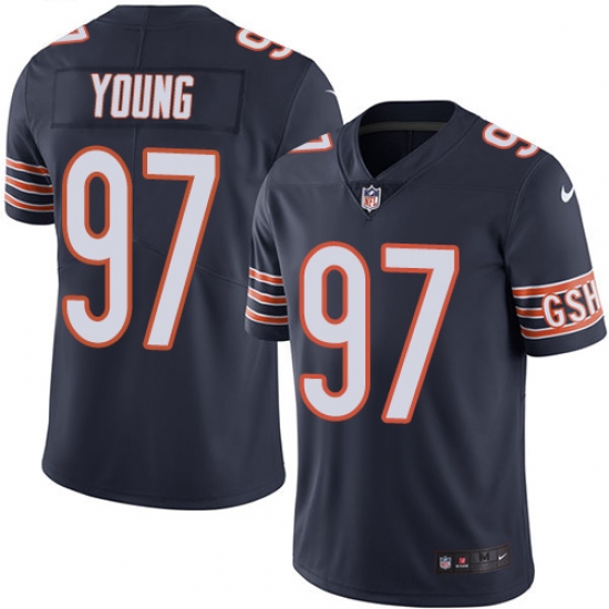 Men's Nike Chicago Bears 97 Willie Young Navy Blue Team Color Vapor Untouchable Limited Player NFL Jersey