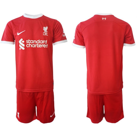 Men's Liverpool Blank 2023-24 Red Home Soccer Jersey