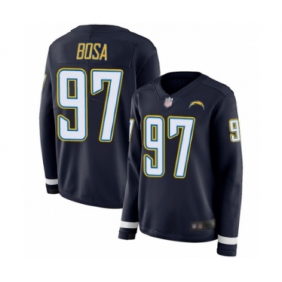 Women's Los Angeles Chargers 97 Joey Bosa Limited Navy Blue Therma Long Sleeve Football Jersey