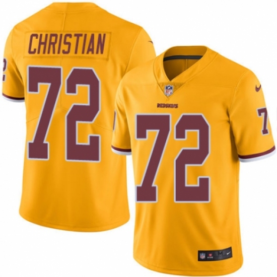 Youth Nike Washington Redskins 72 Geron Christian Limited Gold Rush Vapor Untouchable NFL Jersey