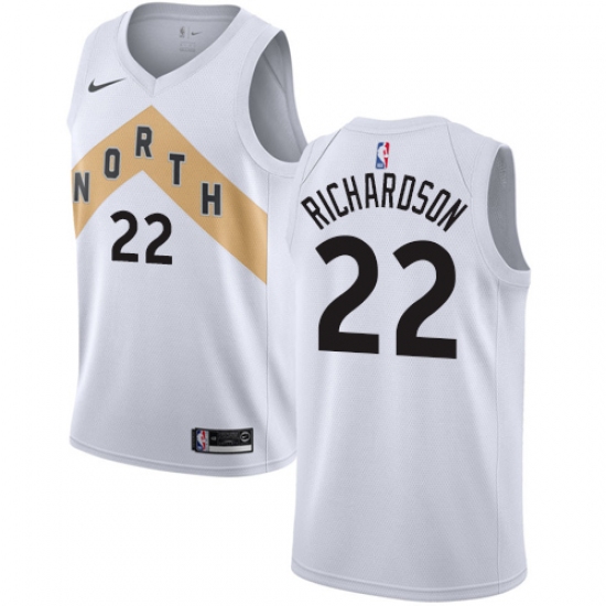 Youth Nike Toronto Raptors 22 Malachi Richardson Swingman White NBA Jersey - City Edition