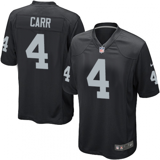 Men's Nike Oakland Raiders 4 Derek Carr Game Black Team Color NFL Jersey