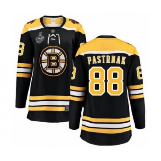 Women's Boston Bruins 88 David Pastrnak Authentic Black Home Fanatics Branded Breakaway 2019 Stanley Cup Final Bound Hockey Jersey