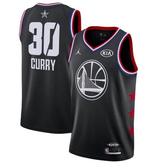 Men's Nike Golden State Warriors 30 Stephen Curry Black Basketball Jordan Swingman 2019 All-Star Game Jersey