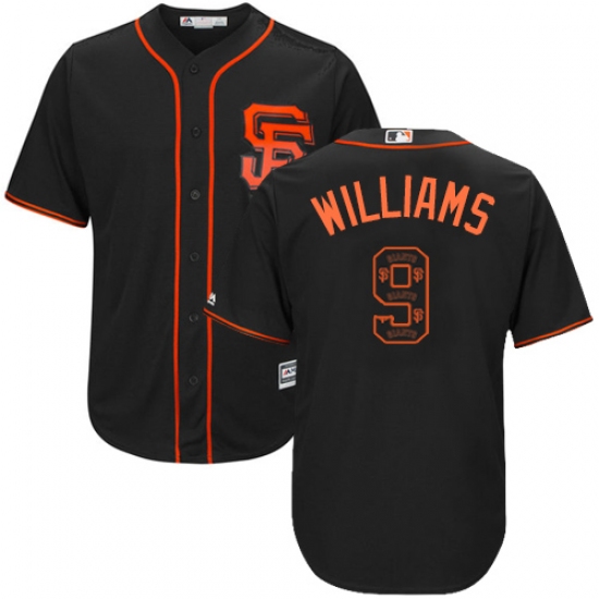 Men's Majestic San Francisco Giants 9 Matt Williams Authentic Black Team Logo Fashion Cool Base MLB Jersey