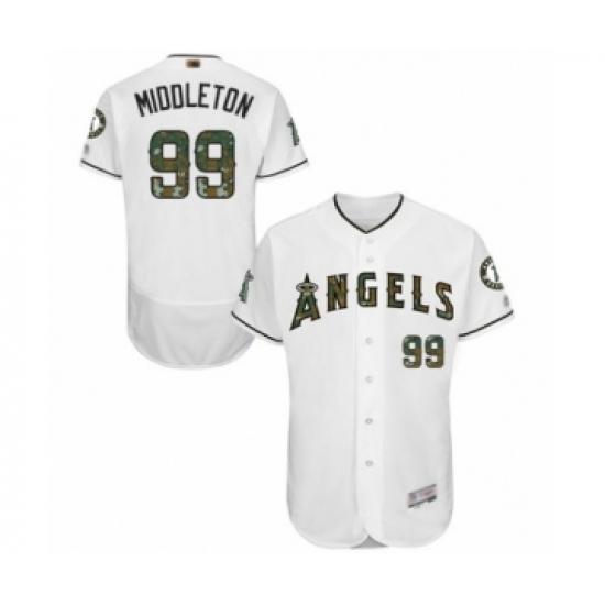 Men's Los Angeles Angels of Anaheim 99 Keynan Middleton Authentic White 2016 Memorial Day Fashion Flex Base Baseball Player Jersey