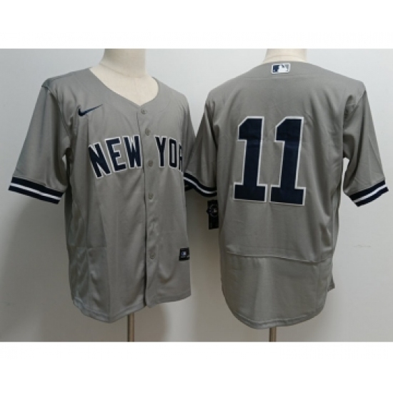 Men's New York Yankees 11 Anthony Volpe Grey Stitched Flex Base Nike Jersey
