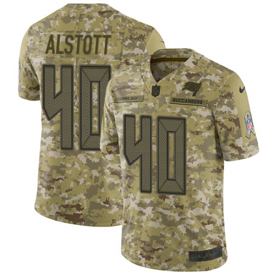 Youth Nike Tampa Bay Buccaneers 40 Mike Alstott Limited Camo 2018 Salute to Service NFL Jersey