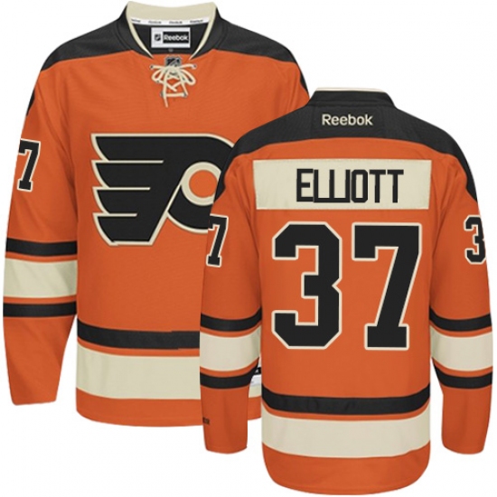 Men's Reebok Philadelphia Flyers 37 Brian Elliott Authentic Orange New Third NHL Jersey
