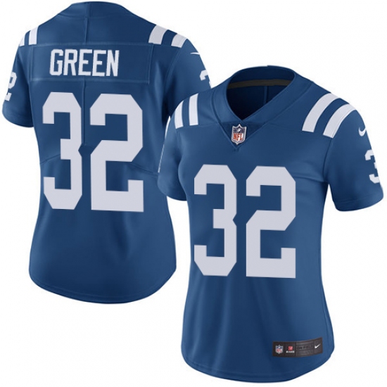 Women's Nike Indianapolis Colts 32 T.J. Green Elite Royal Blue Team Color NFL Jersey