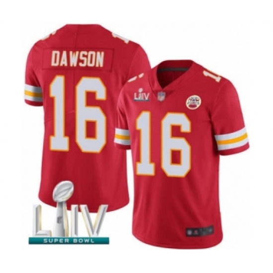 Youth Kansas City Chiefs 16 Len Dawson Red Team Color Vapor Untouchable Limited Player Super Bowl LIV Bound Football Jersey
