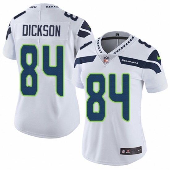 Women's Nike Seattle Seahawks 84 Ed Dickson White Vapor Untouchable Elite Player NFL Jersey