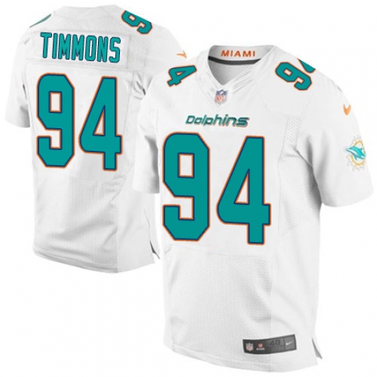 Men's Nike Miami Dolphins 94 Lawrence Timmons Elite White NFL Jersey