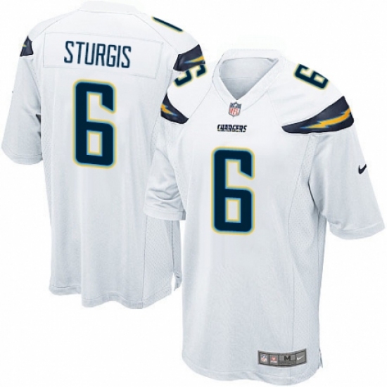 Men's Nike Los Angeles Chargers 6 Caleb Sturgis Game White NFL Jersey