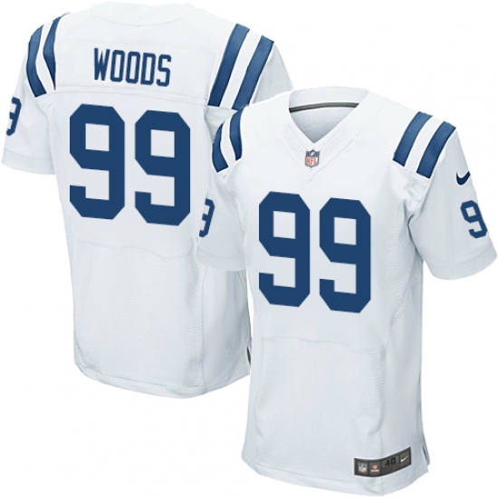 Men's Nike Indianapolis Colts 99 Al Woods Elite White NFL Jersey