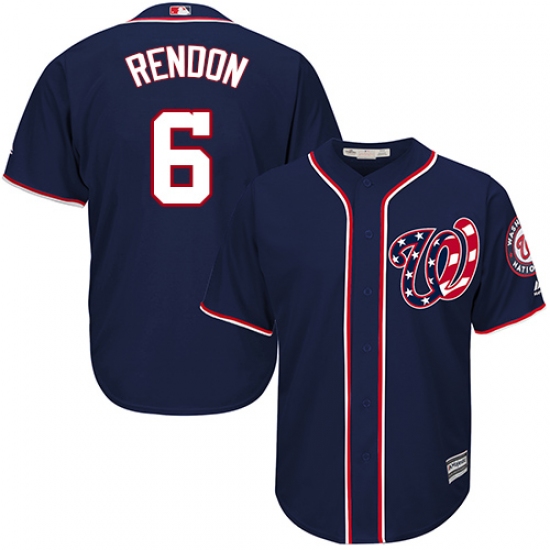 Youth Majestic Washington Nationals 6 Anthony Rendon Replica Navy Blue Alternate 2 Cool Base MLB Jersey