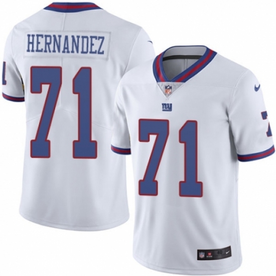 Men's Nike New York Giants 71 Will Hernandez Elite White Rush Vapor Untouchable NFL Jersey