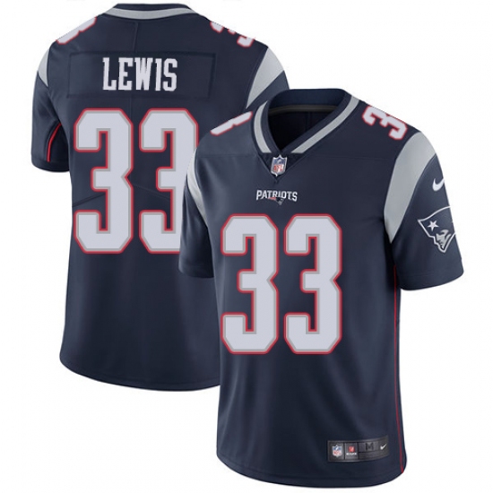 Men's Nike New England Patriots 33 Dion Lewis Navy Blue Team Color Vapor Untouchable Limited Player NFL Jersey