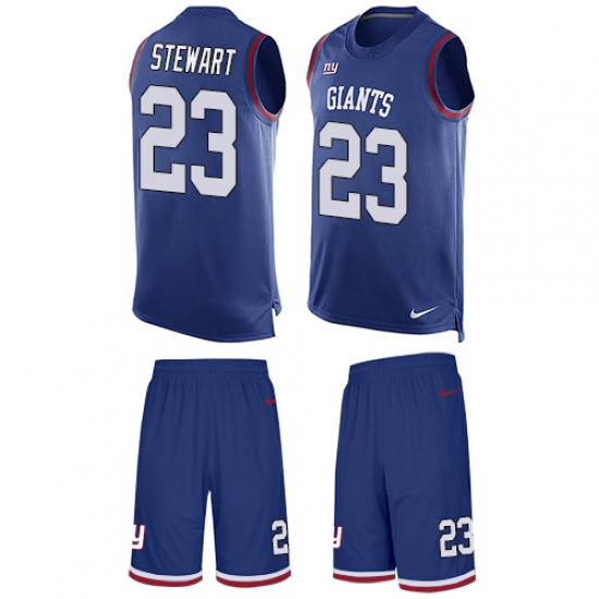 Men's Nike New York Giants 23 Jonathan Stewart Limited Royal Blue Tank Top Suit NFL Jersey
