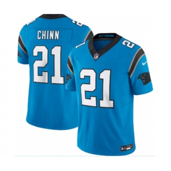 Men's Nike Carolina Panthers 21 Jeremy Chinn Blue 2023 F.U.S.E. Vapor Untouchable Stitched Football Jersey