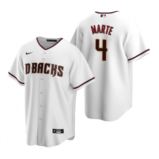 Men's Nike Arizona Diamondbacks 4 Ketel Marte White Home Stitched Baseball Jersey