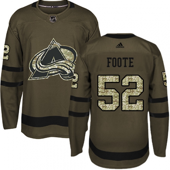 Men's Adidas Colorado Avalanche 52 Adam Foote Authentic Green Salute to Service NHL Jersey