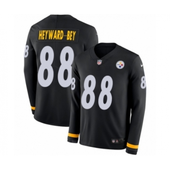 Youth Nike Pittsburgh Steelers 88 Darrius Heyward-Bey Limited Black Therma Long Sleeve NFL Jersey