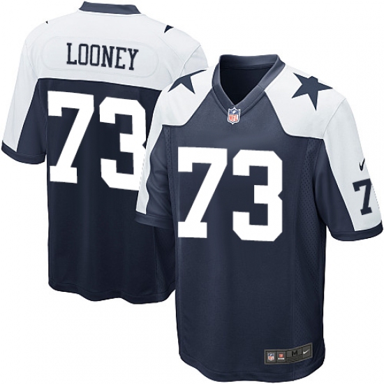 Men's Nike Dallas Cowboys 73 Joe Looney Game Navy Blue Throwback Alternate NFL Jersey