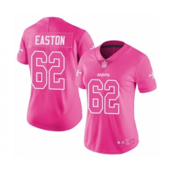 Women's New Orleans Saints 62 Nick Easton Limited Pink Rush Fashion Football Jersey