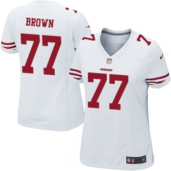 Women's Nike San Francisco 49ers 77 Trent Brown Game White NFL Jersey