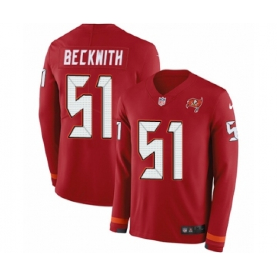 Youth Nike Tampa Bay Buccaneers 51 Kendell Beckwith Limited Red Therma Long Sleeve NFL Jersey