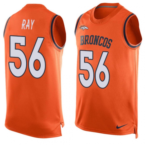 Men's Nike Denver Broncos 56 Shane Ray Limited Orange Player Name & Number Tank Top NFL Jersey