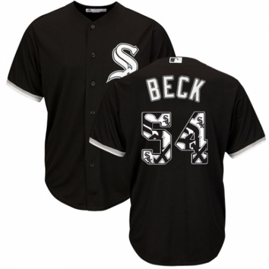 Men's Majestic Chicago White Sox 54 Chris Beck Authentic Black Team Logo Fashion Cool Base MLB Jersey