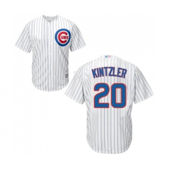 Youth Chicago Cubs 20 Brandon Kintzler Authentic White Home Cool Base Baseball Jersey