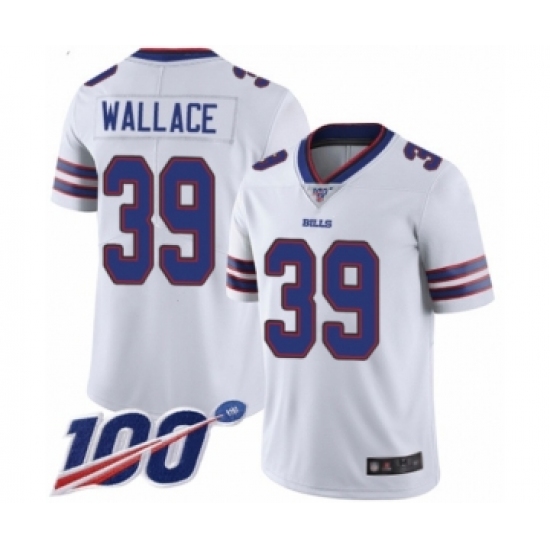 Youth Buffalo Bills 39 Levi Wallace White Vapor Untouchable Limited Player 100th Season Football Jersey