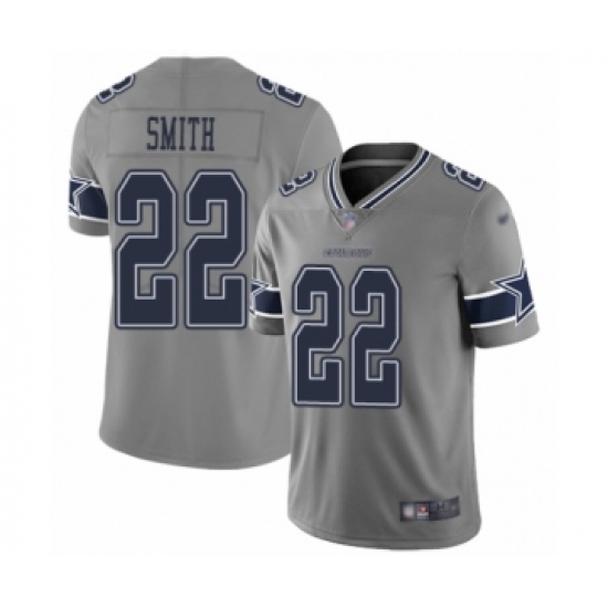 Youth Dallas Cowboys 22 Emmitt Smith Limited Gray Inverted Legend Football Jersey