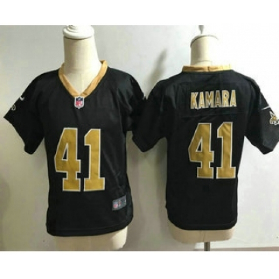 Toddler New Orleans Saints 41 Alvin Kamara Black Team Color Stitched NFL Nike Game Jersey