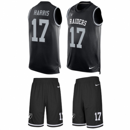 Men's Nike Oakland Raiders 17 Dwayne Harris Limited Black Tank Top Suit NFL Jersey