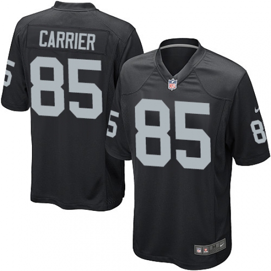 Men's Nike Oakland Raiders 85 Derek Carrier Game Black Team Color NFL Jersey