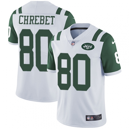 Men's Nike New York Jets 80 Wayne Chrebet White Vapor Untouchable Limited Player NFL Jersey