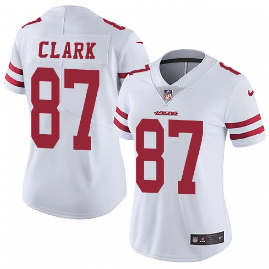 Women's Nike San Francisco 49ers 87 Dwight Clark Elite White NFL Jersey
