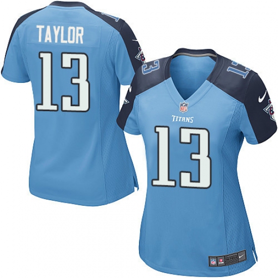 Women's Nike Tennessee Titans 13 Taywan Taylor Game Light Blue Team Color NFL Jersey