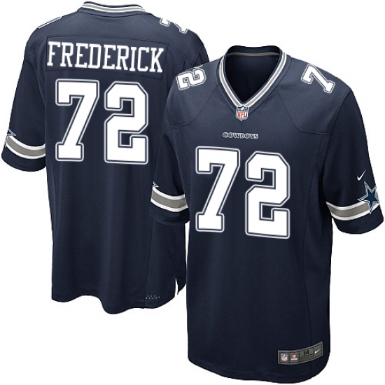 Men's Nike Dallas Cowboys 72 Travis Frederick Game Navy Blue Team Color NFL Jersey
